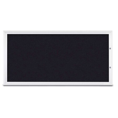 United Visual Products Single Door Radius Plus Corkboard, 72"X UV8005PLUS1-WHITE-RUBBER