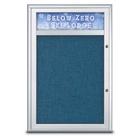 United Visual Products Single Door Radius Plus Corkboard, Header UV8011PLUS-SATIN-ULTMAR