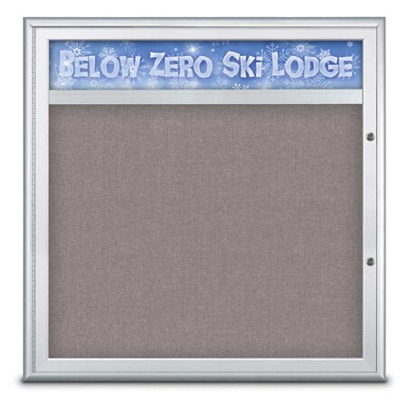 United Visual Products Single Door Radius Plus Corkboard With H UV8012PLUS-SATIN-SURF