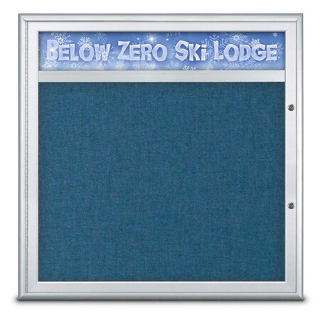 United Visual Products Single Door Radius Plus Corkboard, Header UV8012PLUS-SATIN-ULTMAR