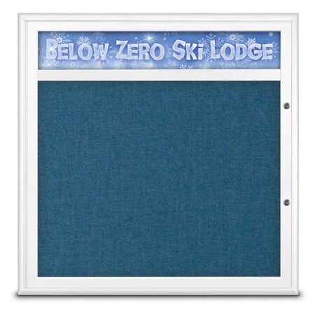 United Visual Products Single Door Radius Plus Corkboard, Header UV8012PLUS-WHITE-ULTMAR