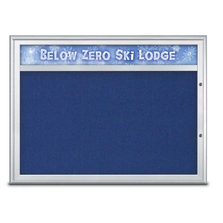 United Visual Products Single Door Radius Plus Corkboard With H UV8013PLUS1-SATIN-COBACC