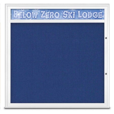 United Visual Products Single Door Radius Plus Corkboard With H UV8013PLUS48-WHITE-COBACC