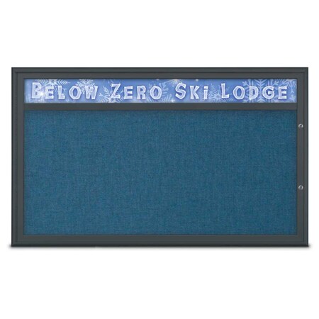 United Visual Products Single Door Radius Plus Corkboard, Header, UV8014PLUS1-BLACK-ULTMAR UV8014PLUS1-BLACK-ULTMAR