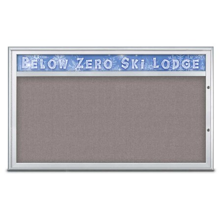 United Visual Products Single Door Radius Plus Corkboard With H, UV8014PLUS1-SATIN-SURF UV8014PLUS1-SATIN-SURF