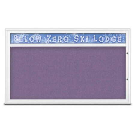 United Visual Products Single Door Radius Plus Corkboard With H UV8014PLUS1-WHITE-AMETHY