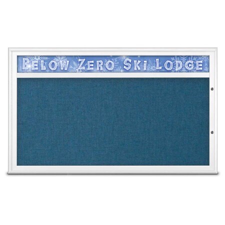 United Visual Products Single Door Radius Plus Corkboard, Header UV8014PLUS1-WHITE-ULTMAR