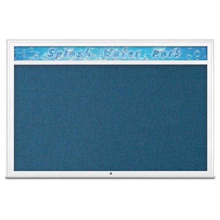 United Visual Products Single Door Radius Corkboard With Header UV801515-WHITE-ULTMAR