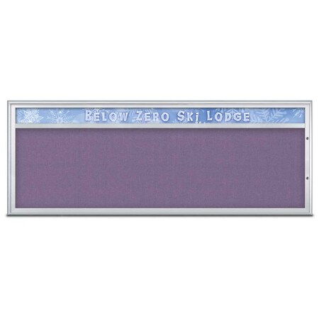United Visual Products Single Door Radius Plus Corkboard With H UV8015PLUS15-SATIN-AMETHY