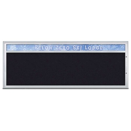 United Visual Products Single Door Radius Plus Corkboard, Header UV8015PLUS15-SATIN-RUBBER