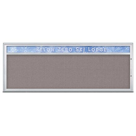 United Visual Products Single Door Radius Plus Corkboard With H UV8015PLUS15-SATIN-SURF