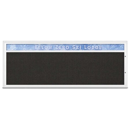 United Visual Products Single Door Radius Plus Corkboard With H UV8015PLUS15-WHITE-BLACK