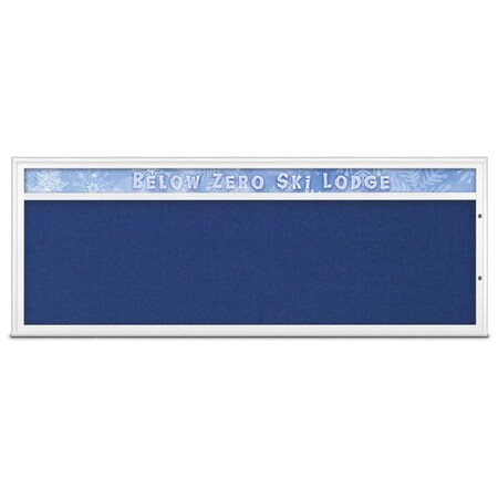 United Visual Products Single Door Radius Plus Corkboard With H UV8015PLUS15-WHITE-COBACC