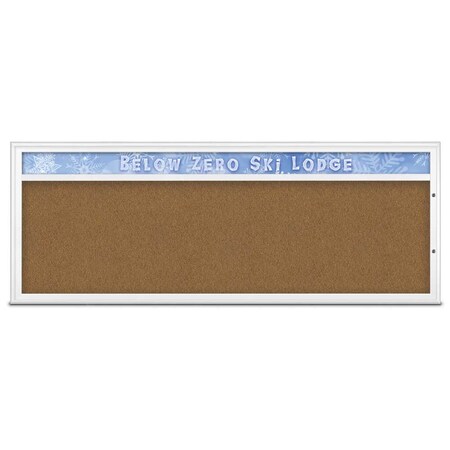 United Visual Products Single Door Radius Plus Corkboard, Hdr, 72 UV8015PLUS15-WHITE-FORBO