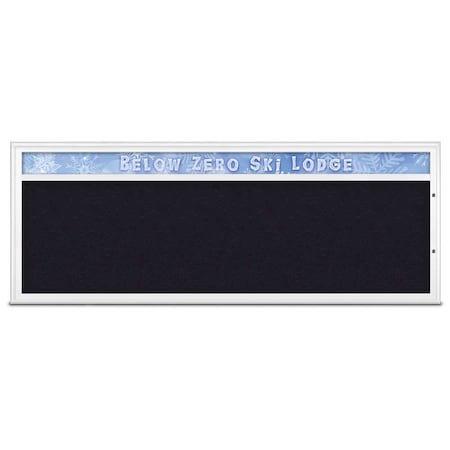 United Visual Products Single Door Radius Plus Corkboard, Header UV8015PLUS15-WHITE-RUBBER