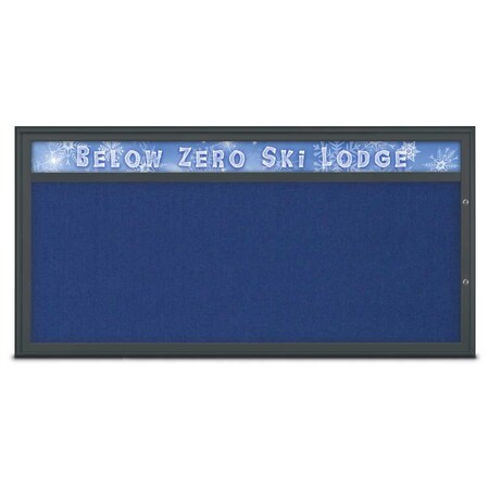 United Visual Products Single Door Radius Plus Corkboard With H UV8015PLUS1-BLACK-COBACC