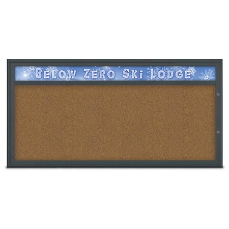 United Visual Products Single Door Radius Plus Corkboard, Hdr, 72 UV8015PLUS1-BLACK-FORBO