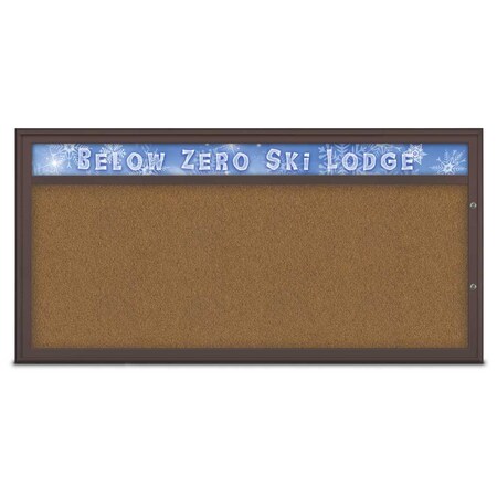 United Visual Products Single Door Radius Plus Corkboard, Hdr, 72 UV8015PLUS1-BRONZE-FORBO