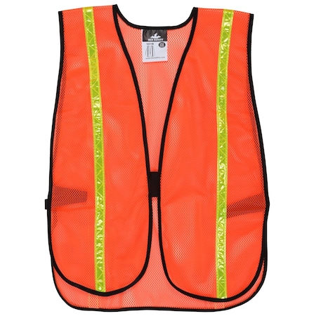 Mcr Safety Vest, OR, Polyester Mesh, 3/4" Lime Stripes V211R