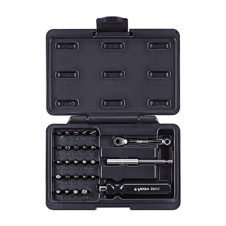 Vega Screwdriver Bit Set, 27Pc Bit And Hand D V27-BRH