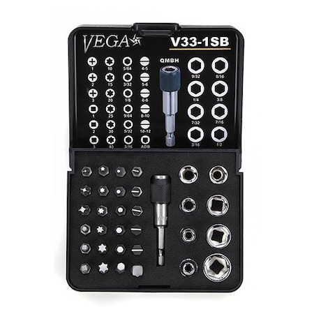 Vega Screwdriver Bit Set, 33Pc Driver Bit And V33-1SB