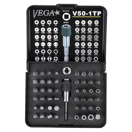 Vega Screwdriver Bit Set, 50Pc Driver Bit Set V50-1TP