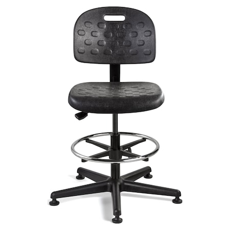 Bevco Task Chairs Drafting Chair, No Arm, 21-1/2" to 31" Height, Polyurethane, Black V7507MG