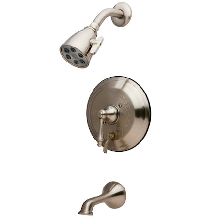 Kingston Brass Tub and Shower Faucet, Brushed Nickel, Wall Mount VB36380AL