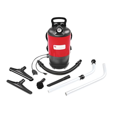 Sanitaire Sanitaire TRANSPORT QuietClean Backpack Vacuum, 12" Path Width, Red/Black, 1/Each VCM170