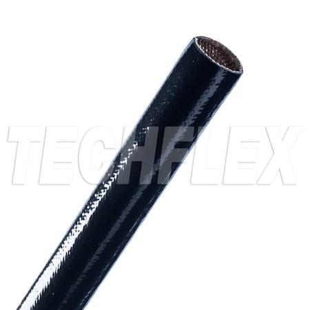 Techflex Braided Cable Sleeve, 1 in Inside Dia., 50 ft, Fiberglass, Black VGA1.00BK