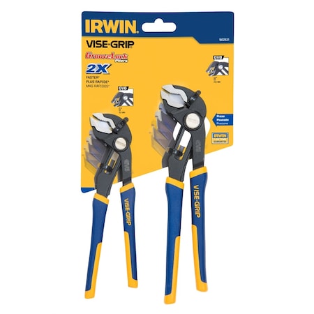 Irwin GrooveLock 6"/8" V-Jaw Pliers Set, 2 pcs. 1802531