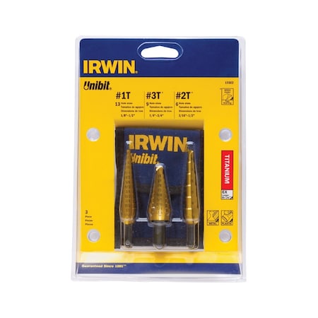Irwin Titanium Coated Unibit Set, 3PCS VGP502T