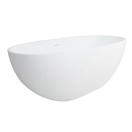 Kingston Brass VRTRS653123 65" Solid Surface White Ston, 64.94" L, 31.88" W, Matte White, Solid Surface, Center VRTRS653123
