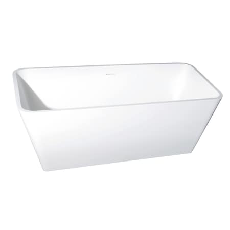 Kingston Brass VRTSQ592722 59" Solid Surface White Ston, 59.06" L, 26.75" W, Matte White, Solid Surface, Center VRTSQ592722