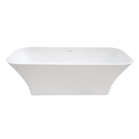 Kingston Brass VRTSQ683222 68" Solid Surface White Ston, 68.5" L, 32.69" W, Matte White, Solid Surface, Center VRTSQ683222