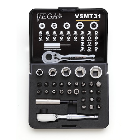 Vega Screwdriver Bit Set, 31Pc Bit And Socket VSMT-31