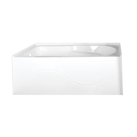 Kingston Brass VTAP603022L 60" Acrylic Alcove Tub w/Ant, 60" L, 30" W, White, Acrylic, Left VTAP603022L