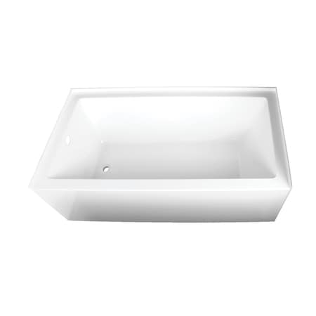 Kingston Brass VTAP663222L 66" Acrylic Alcove Tub, w/, 66" L, 32" W, White, Acrylic, Left VTAP663222L