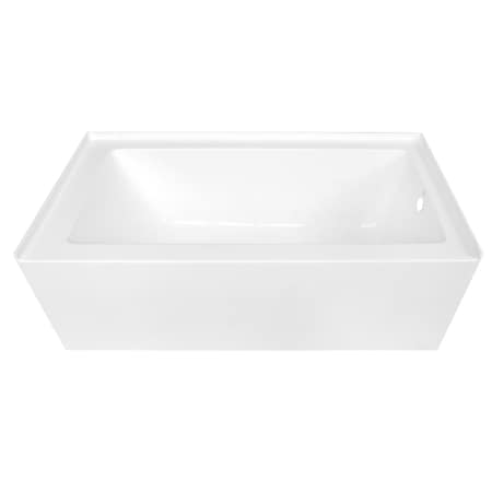 Kingston Brass VTDE603122R 60" Acrylic Alcove Tub w/Rig, 60" L, 30.69" W, White, Acrylic, Right VTDE603122R