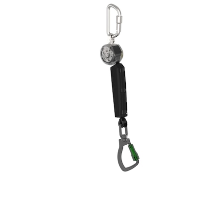 Msa Safety V-TEC Personal Fall Limiter Self Retracing Lanyard, 6 ft. Length, Carabiner, Aluminum, 1 Leg(s) VTOHW-011-DC-A