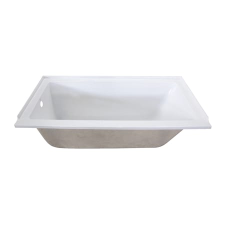 Kingston Brass VTPN603020L 60" Acrylic Drop In Tub with, 60" L, 30" W, White, Acrylic, Left VTPN603020L