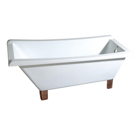Kingston Brass VTRF673018A6 67" Acrylic Sq Clawfoot Tub, 66.94" L, 29.5" W, White/Naples Bronze, Acrylic/Aluminun VTRF673018A6