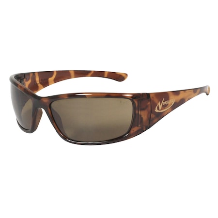 Radians Vengeance, Polarized Safety Glasses, Uncoated, Brown POL Lens, Tortoise Shell Frame, Polarized VG3-P