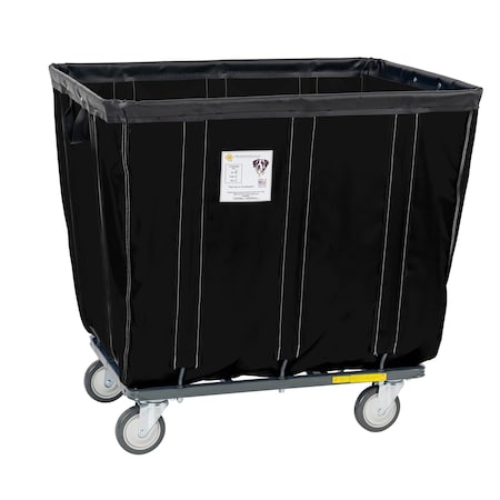 R&B Wire Products Vinyl Basket Truck with Steel Base, 18 Bushel, Black 418SOC/BLK
