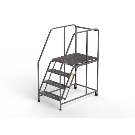 Ega Products Mobile Work Platform, 4 Steps, 30"W x 36"D Platform, Serrated Tread, No Handrails W039