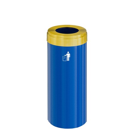 Glaro Waste Receptacle, Liner, 12 gal., Blue/Sati W-1232BL-BE-W1