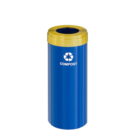 Glaro Waste Receptacle, Liner, 12 gal., Blue/Sati W-1232BL-BE-W6RL