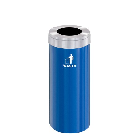 Glaro Waste Receptacle, Liner, 12 gal., Blue/Silv W-1232BL-SA-W2