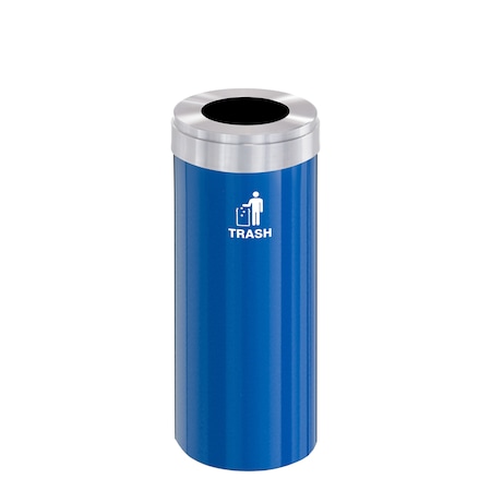 Glaro Waste Receptacle, Liner, 12 gal., Blue/Silv W-1232BL-SA-W3