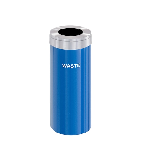 Glaro Waste Receptacle, Liner, 12 gal., Blue/Silv W-1232BL-SA-W4